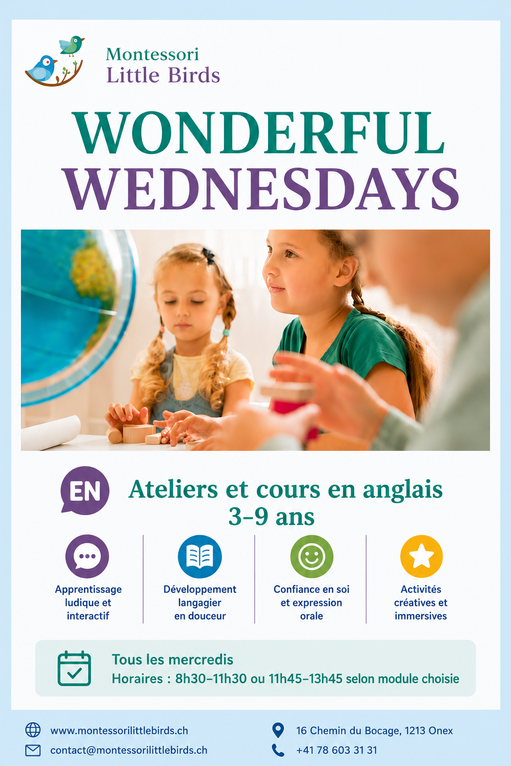 Ateliers Wonderful Wednesdays en anglais